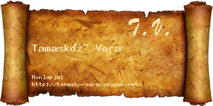 Tamaskó Vera névjegykártya